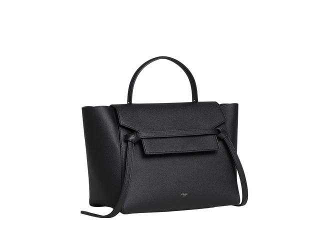 Celine Celine Mini Belt Bag In Grained Calfskin With Gold Finishing Black - view 2