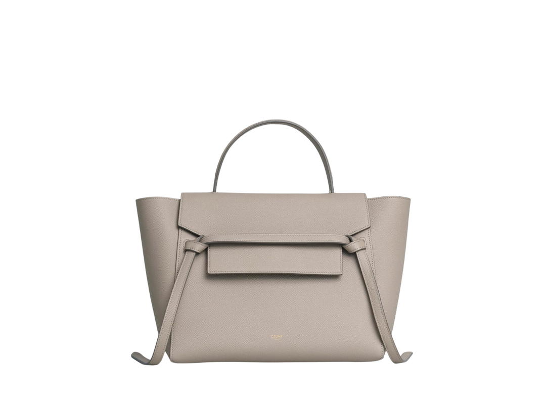 Celine Celine Mini Belt Bag In Grained Calfskin With Gold Finishing Light Taupe