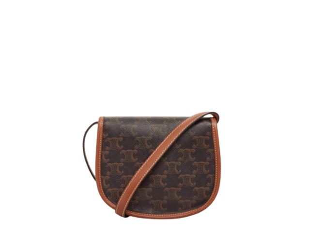 Celine Celine Mini Besace In Triomphe Canvas And Calfskin With Gold Finishing Tan - view 2
