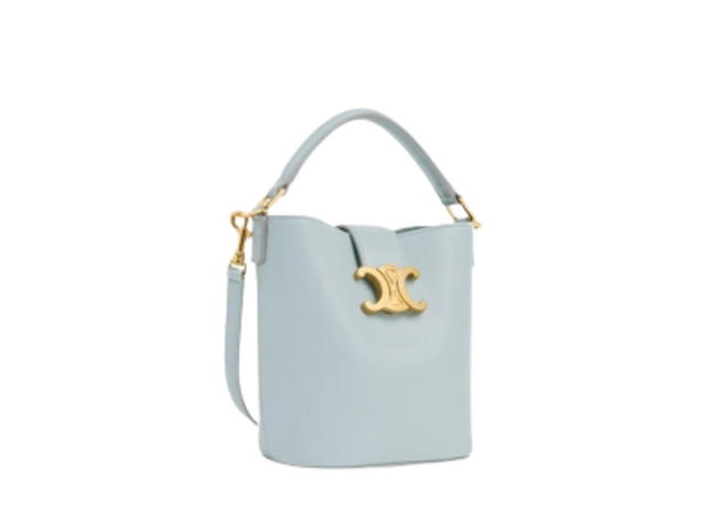Celine Celine Mini Bucket Louise In Smooth Calfskin With Gold Finishing Hardware Ice Blue - view 2
