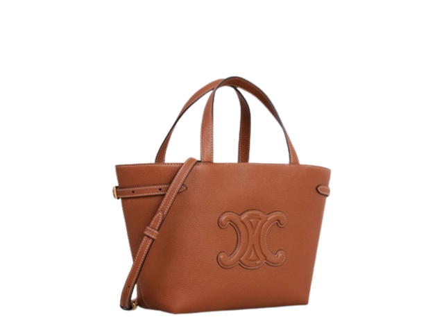 Celine Celine Mini Cabas Anais Cuir Triomphe In Grained Calfskin Leather With Gold Finishing Hardware Tan - view 2