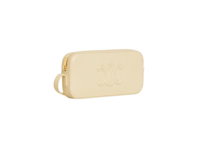 Celine Celine Mini Camera Shoulder Bag Cuir Triomphe In Smooth Calfskin Soft Yellow - view 2