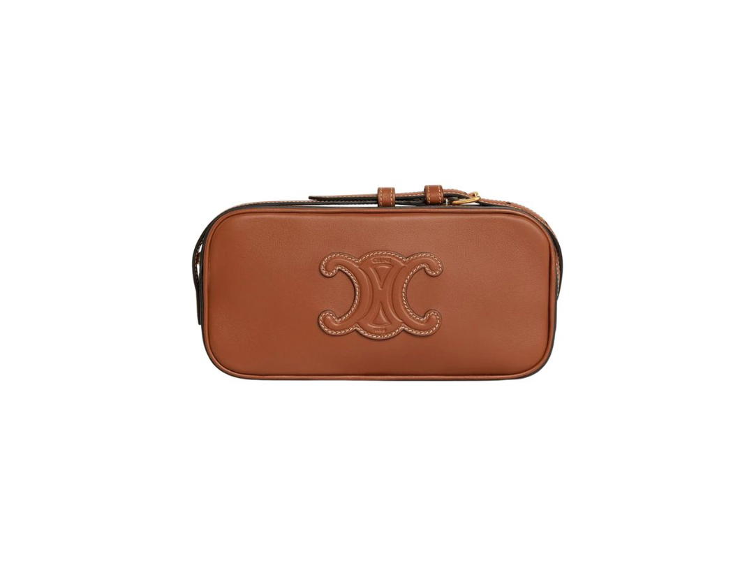 Celine Celine Mini Camera Shoulder Bag Cuir Triomphe In Smooth Calfskin With Gold Finishing Tan
