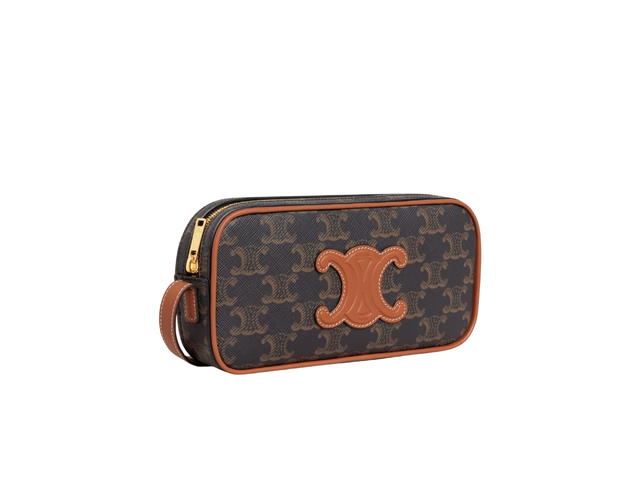 Celine Celine Mini Camera Shoulder Bag Cuir Triomphe In Triomphe Canvas And Calfskin Tan - view 3