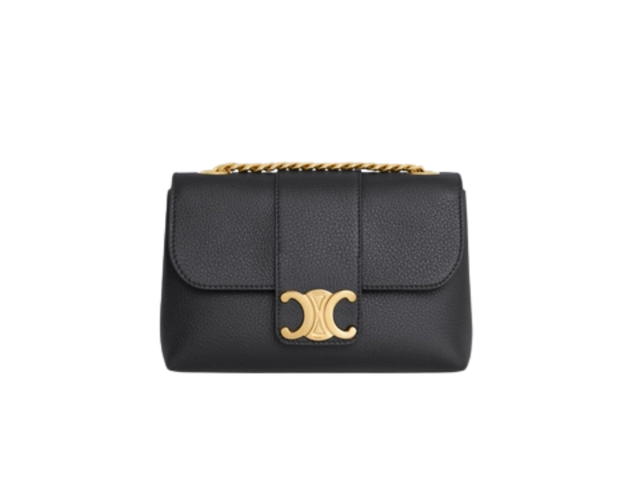Celine Celine Mini Celine Victoire In Supple Calfskin With Gold Finishing Hardware Black - view 1