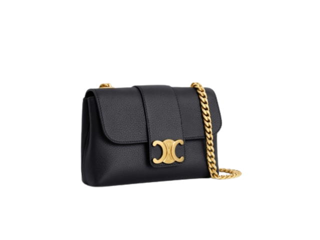 Celine Celine Mini Celine Victoire In Supple Calfskin With Gold Finishing Hardware Black - view 2