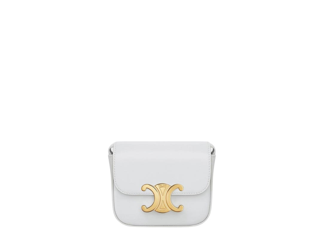 Celine Celine Mini Claude In Shiny Calfskin With Gold Finish Hardware Moon