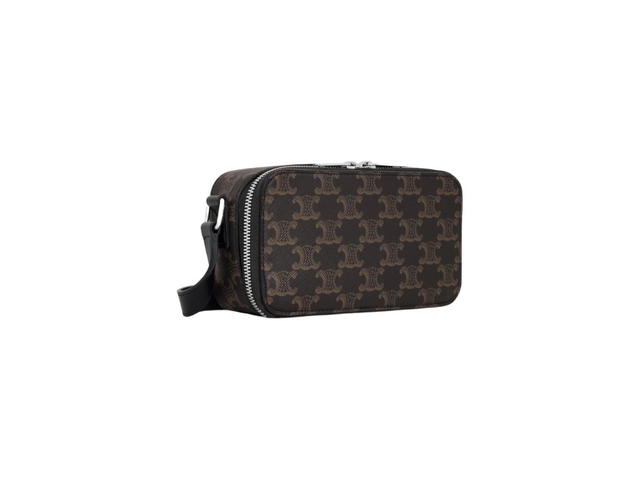 Celine Celine Mini Messenger Box In Triomphe Canvas And Calfskin Black - view 2