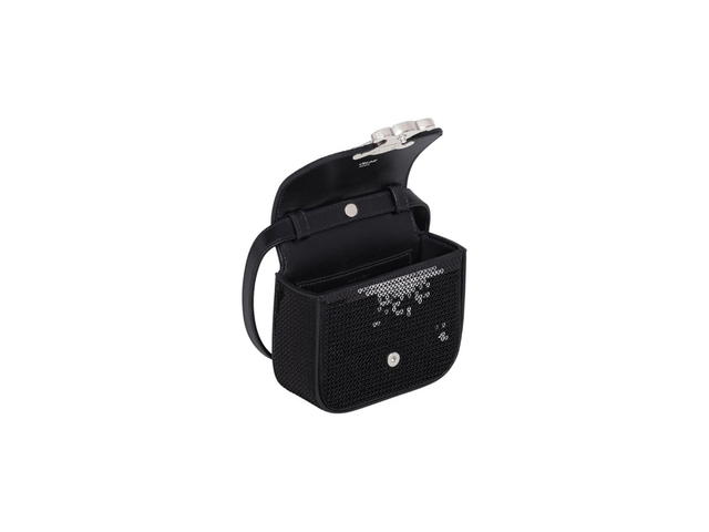 Celine Celine Mini Triomphe In Sequins And Calfskin Black - view 3
