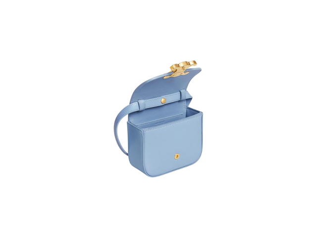 Celine Celine Mini Triomphe In Shiny Calfskin Celeste - view 3