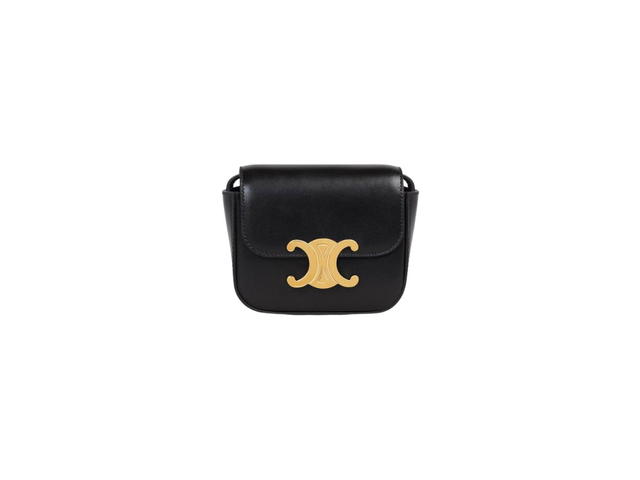 Celine Celine Mini Triomphe In Shiny Calfskin Gold Finishing Black - view 1