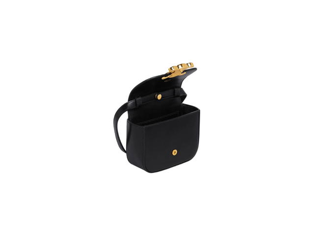 Celine Celine Mini Triomphe In Shiny Calfskin Gold Finishing Black - view 3