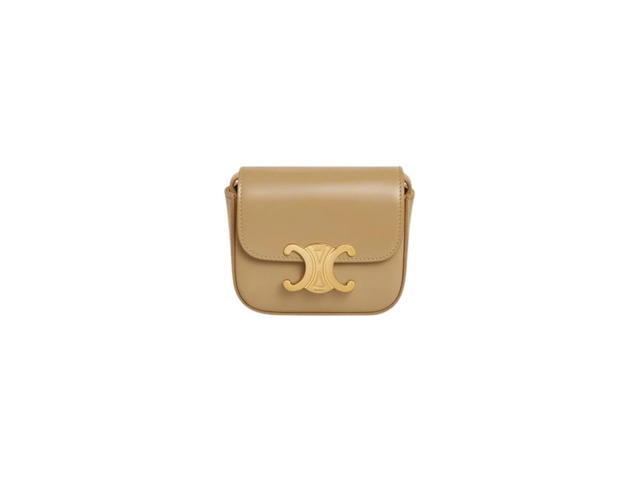 Celine Celine Mini Triomphe In Shiny Calfskin Olive - view 1