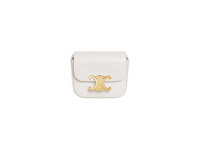 Celine Celine Mini Triomphe In Shiny Calfskin Rice - view 1
