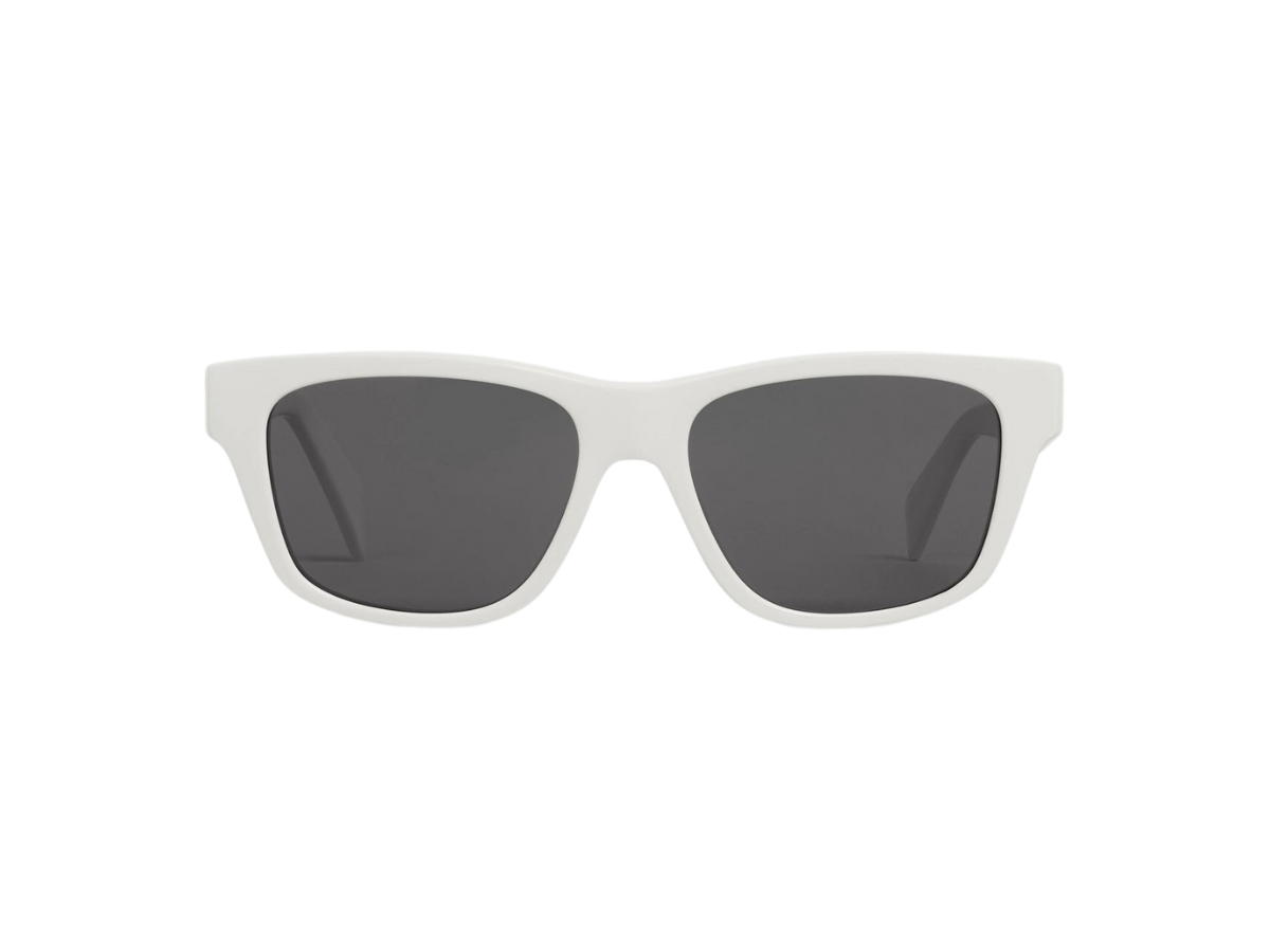 Celine Celine Monochroms 05 Sunglasses In White Acetate Frame With Smoke Lenses