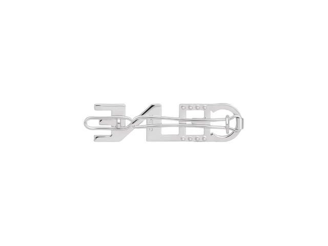 Celine Celine Monochroms Hair Clip In Brass With Rhodium Finish And Crystals Silver - view 3