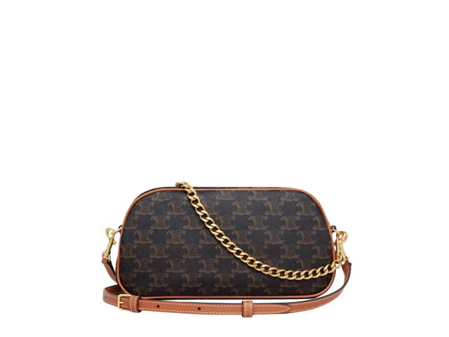 Celine Celine Multi Bag In Triomphe Canvas And Calfskin With Gold Finishing Tan - view 2