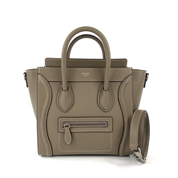 Buy Celine Nano Luggage Bag In Drummed Calfskin With Leather Luggage Souris at Sasom – Authentic and Ready to Ship