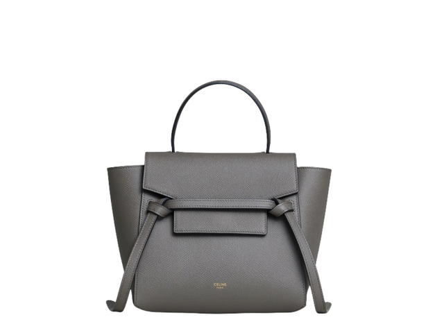 Celine Celine Nano Belt Bag In Grained Calfskin With Gold Finishing Grey - view 1