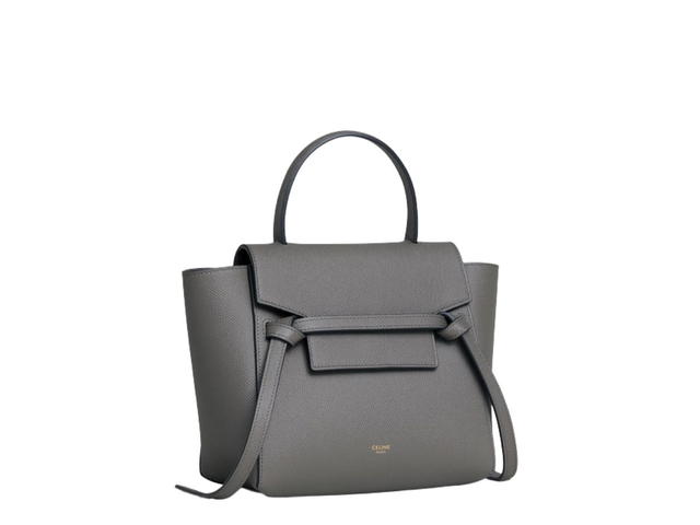 Celine Celine Nano Belt Bag In Grained Calfskin With Gold Finishing Grey - view 2