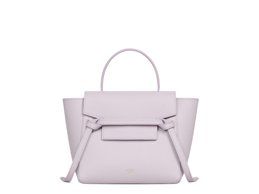 Celine Celine Nano Belt Bag In Grained Calfskin Lavender Grey