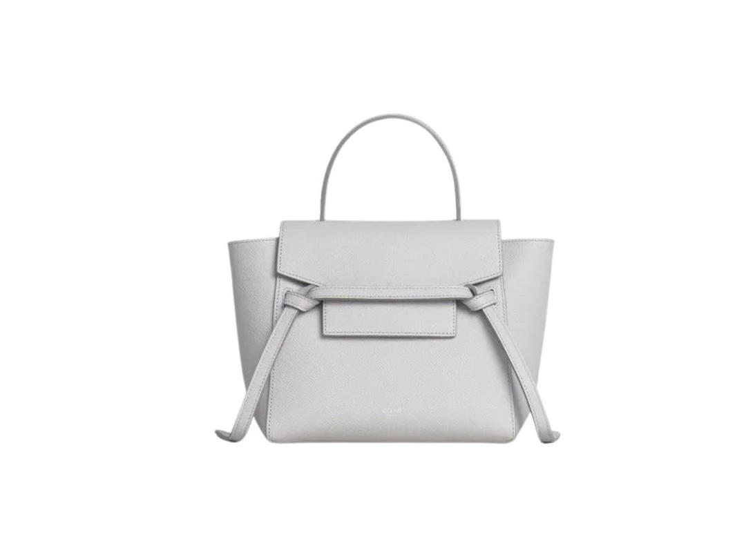 Celine Celine Nano Belt Bag In Grained Calfskin Light Grey