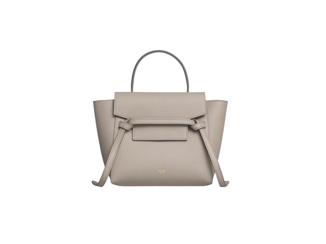 Celine Celine Nano Belt Bag In Grained Calfskin With Gold Finishing Light Taupe