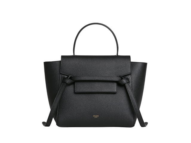 Celine Celine Nano Belt Bag In Grained Calfskin With Gold Finishing Black - view 1