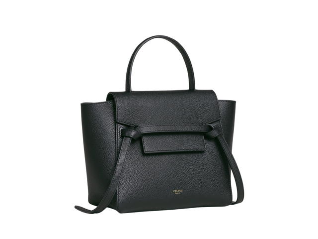 Celine Celine Nano Belt Bag In Grained Calfskin With Gold Finishing Black - view 2