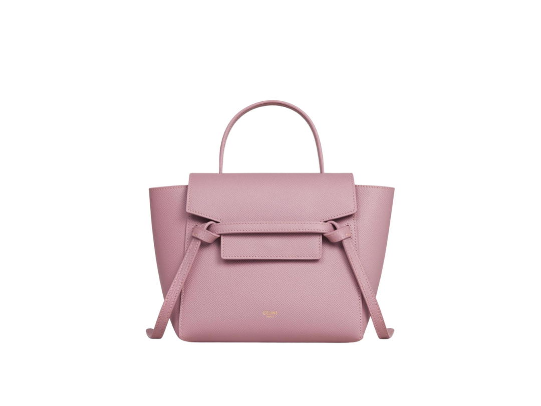 Celine Celine Nano Belt Bag In Grained Calfskin With Gold Finishing Petal