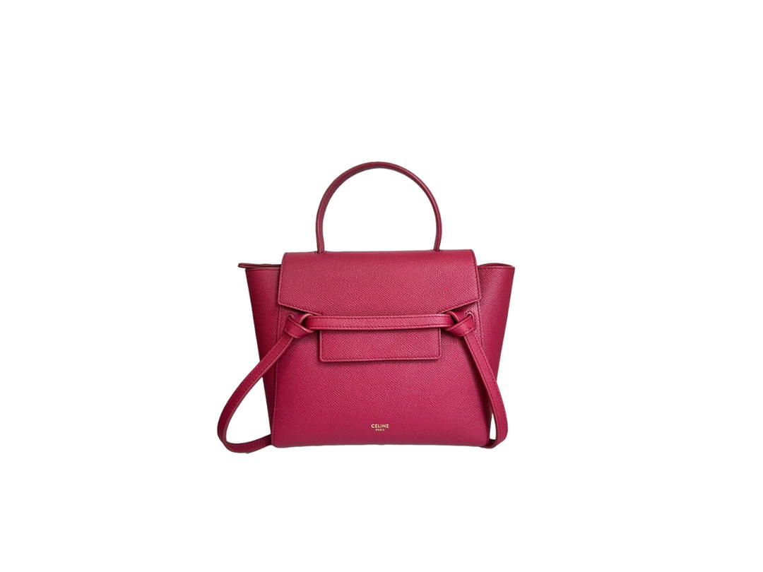 Celine Celine Nano Belt Bag In Grained Calfskin With Gold Hardware Pink