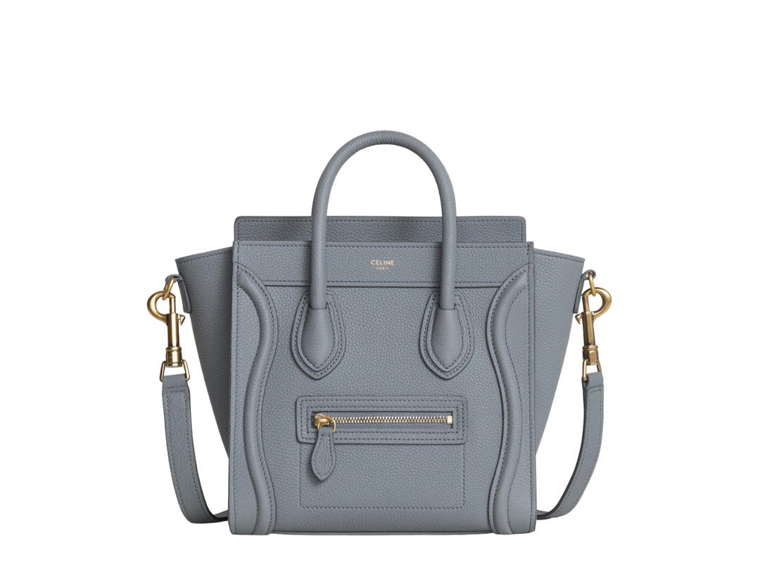 Celine Celine Nano Luggage Bag In Baby Drummed Calfskin With Gold Hardware Hard Kohl