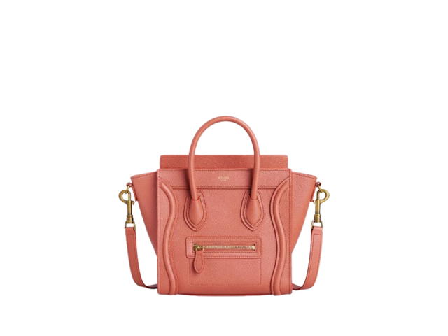 Celine Celine Nano Luggage Bag In Drummed Calfskin Terracotta - view 1