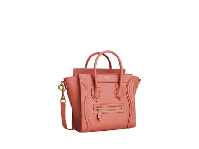 Celine Celine Nano Luggage Bag In Drummed Calfskin Terracotta - view 2