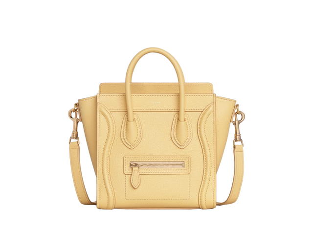 Celine Celine Nano Luggage Bag In Drummed Calfskin With Gold Finishing Pollen - view 1