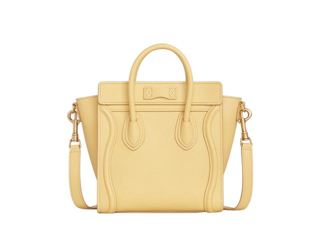 Celine Celine Nano Luggage Bag In Drummed Calfskin With Gold Finishing Pollen - view 2