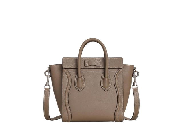 Celine Celine Nano Luggage Bag In Drummed Calfskin With Gold Finishing Souris - view 2