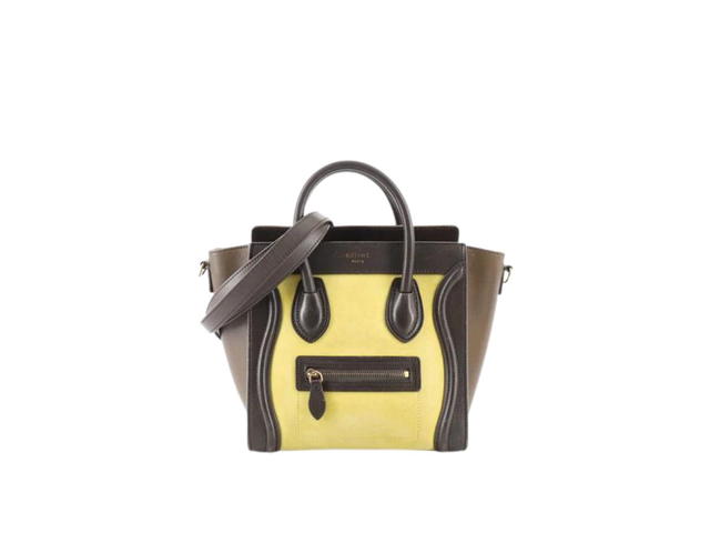 Celine Celine Nano Luggage Bag In Tricolor Smooth Calfskin With Gold Metal Hardware Green - view 1