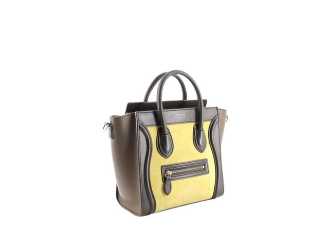 Celine Celine Nano Luggage Bag In Tricolor Smooth Calfskin With Gold Metal Hardware Green - view 2