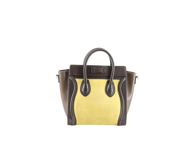 Celine Celine Nano Luggage Bag In Tricolor Smooth Calfskin With Gold Metal Hardware Green - view 3