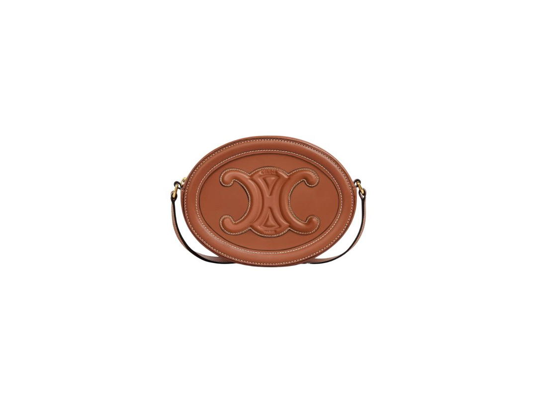 Celine Celine Oval Bag Cuir Triomphe In Smooth Calfskin With Gold Finishing Tan
