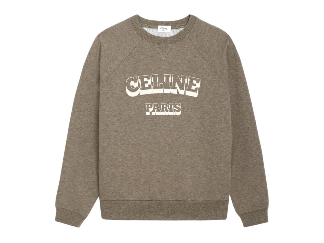 Celine Celine Paris 70's Sweatshirt In Cotton And Cashmere Light Brown Cream