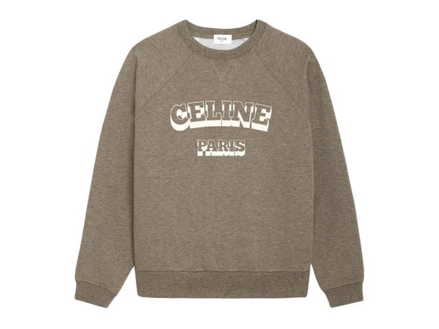 Celine Celine Paris 70's Sweatshirt In Cotton And Cashmere Light Brown Cream - view 1