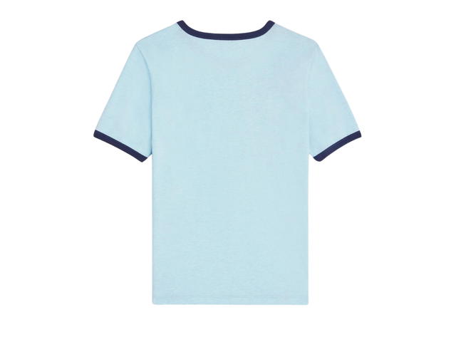 Celine Celine Paris 70’S T-Shirt In Cotton Jersey Bleu Ciel Chiné Washed Blue - view 2