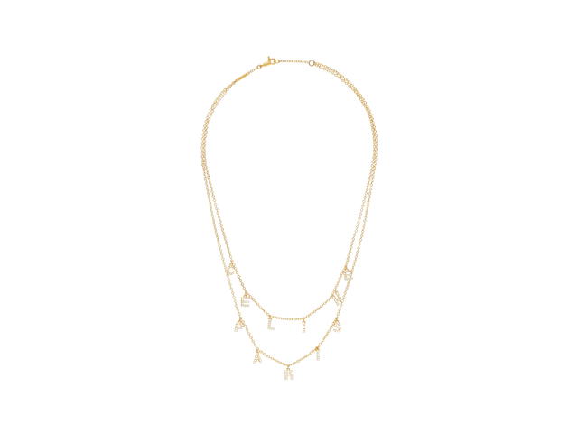 Celine Celine Paris Double Necklace In Brass With Gold Finish And Crystals Gold - view 1