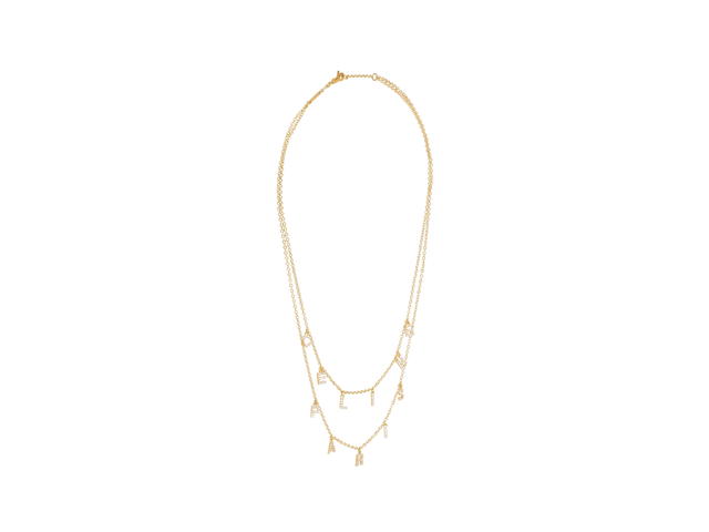 Celine Celine Paris Double Necklace In Brass With Gold Finish And Crystals Gold - view 2