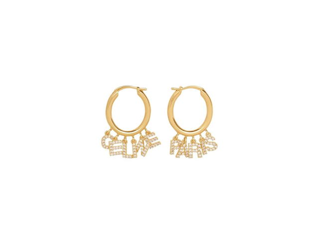 Celine Celine Paris Hoops In Brass With Gold Finish And Crystals Gold - view 1