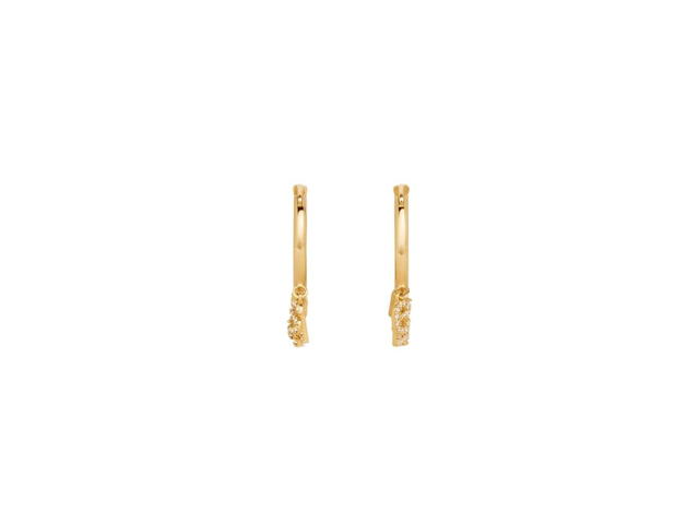 Celine Celine Paris Hoops In Brass With Gold Finish And Crystals Gold - view 2