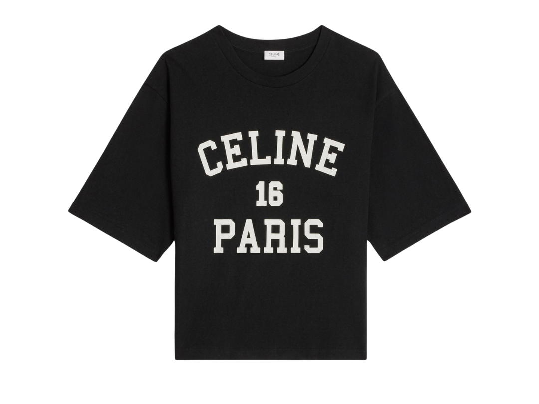 Celine Celine Paris Loose T-Shirt In Cotton Jersey Black White