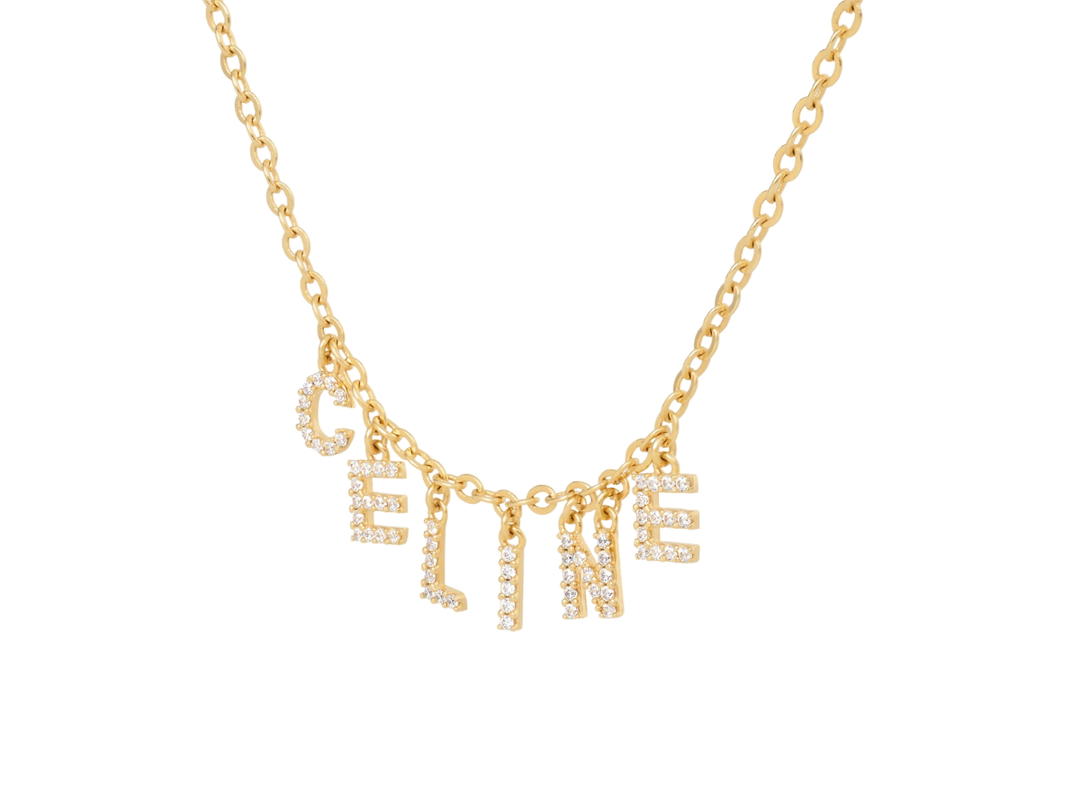 Celine Celine Paris Strass Necklace In Brass With Gold Finish And Crystals